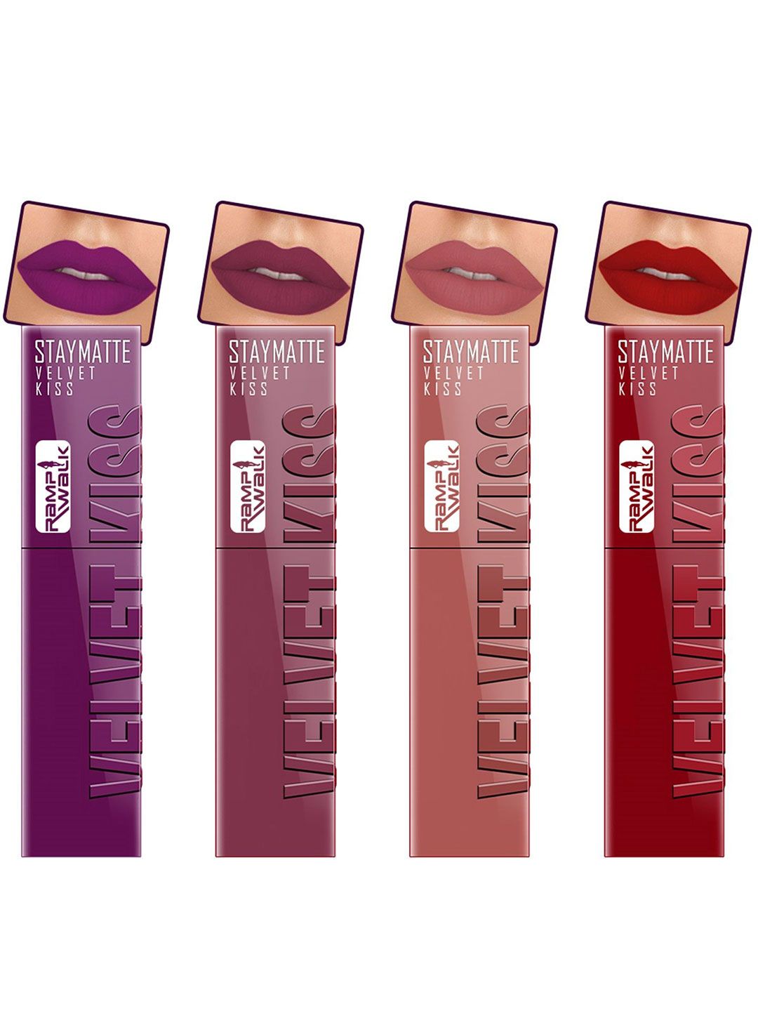Ramp Walk Velvet Kiss Set Of 4 Matte Liquid Lipstick- 3.5 ml Each- Shade - 3 - 4 - 5 - 12-picture-33
