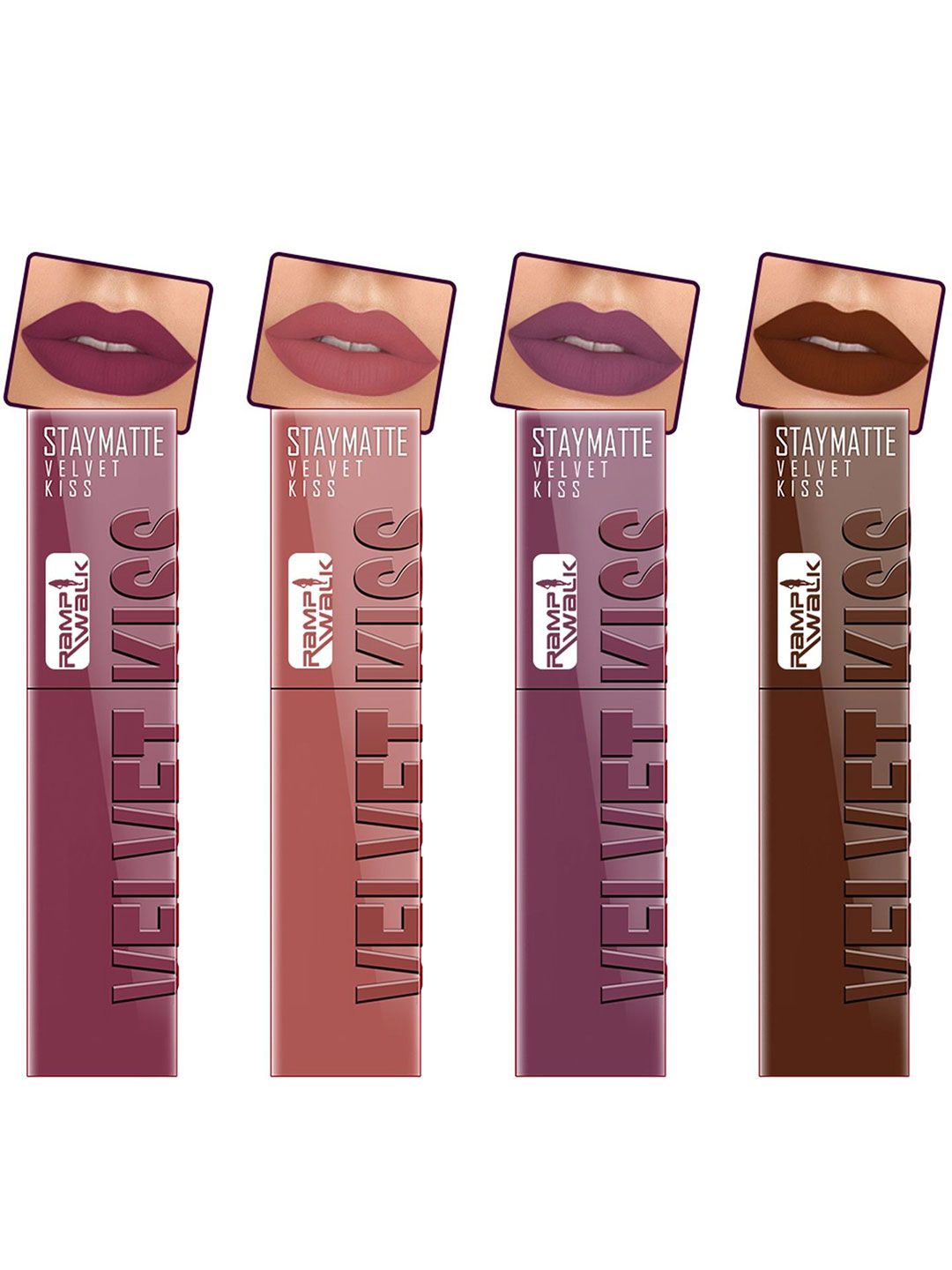 Ramp Walk Velvet Kiss Set Of 4 Matte Liquid Lipstick- 3.5 ml Each- Shade - 5 - 4 - 7 - 6-picture-30
