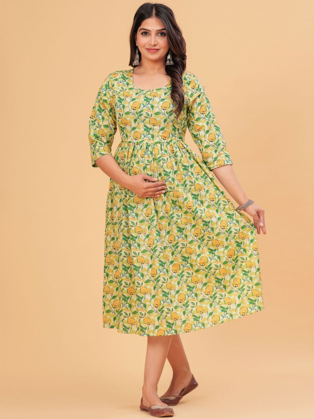 BAESD Women Floral Print Maternity A-Line Dress-picture-37