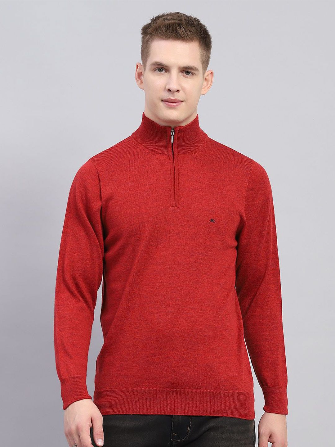 Monte Carlo Men Mock Neck Woollen Pullover-picture-58