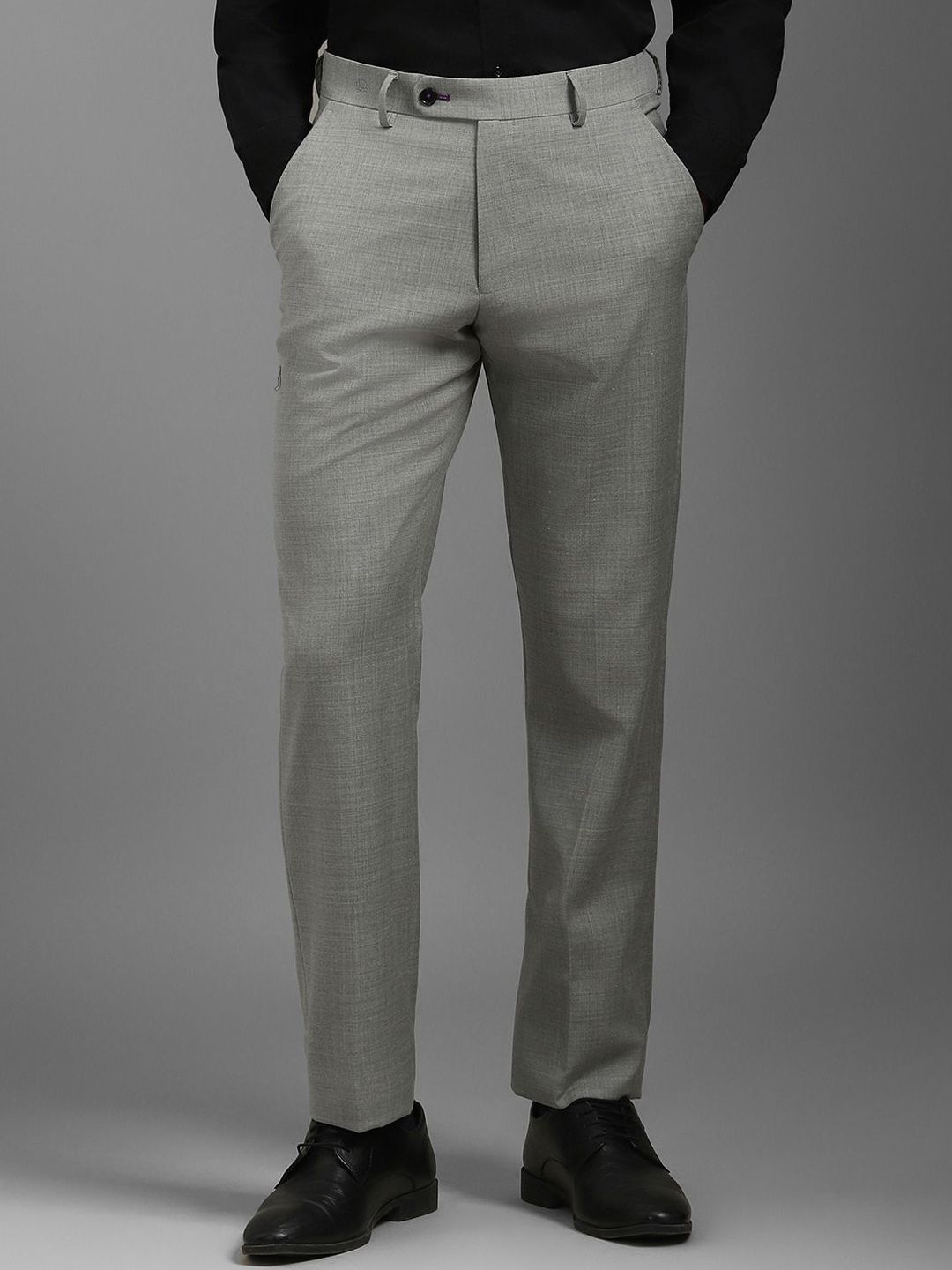 Luxure by Louis Philippe Men Self Design Regular Fit Trousers-picture-56
