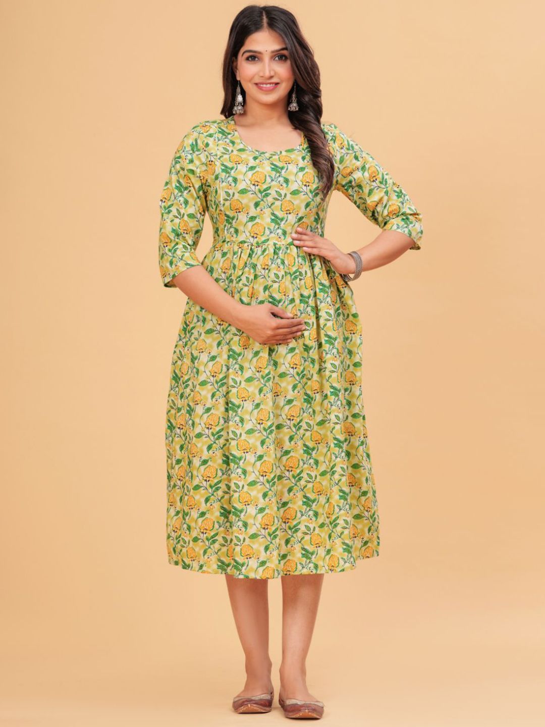 TANISHA Women Floral Print Maternity A-Line Dress-picture-10