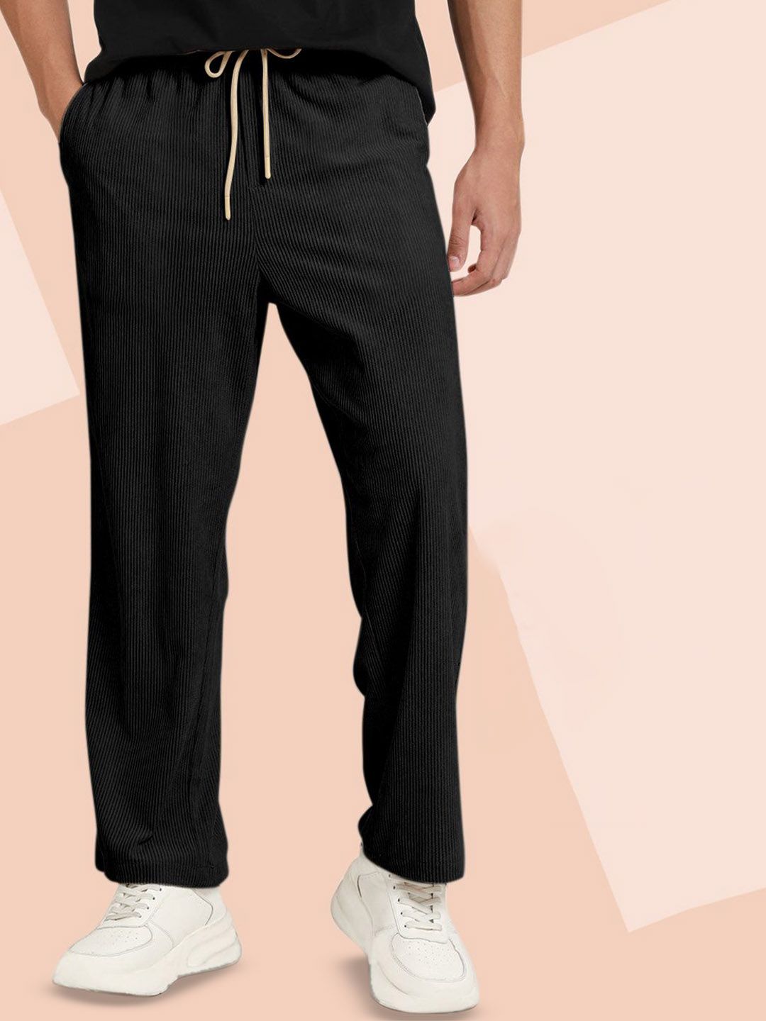 INDICLUB Men Striped Trousers