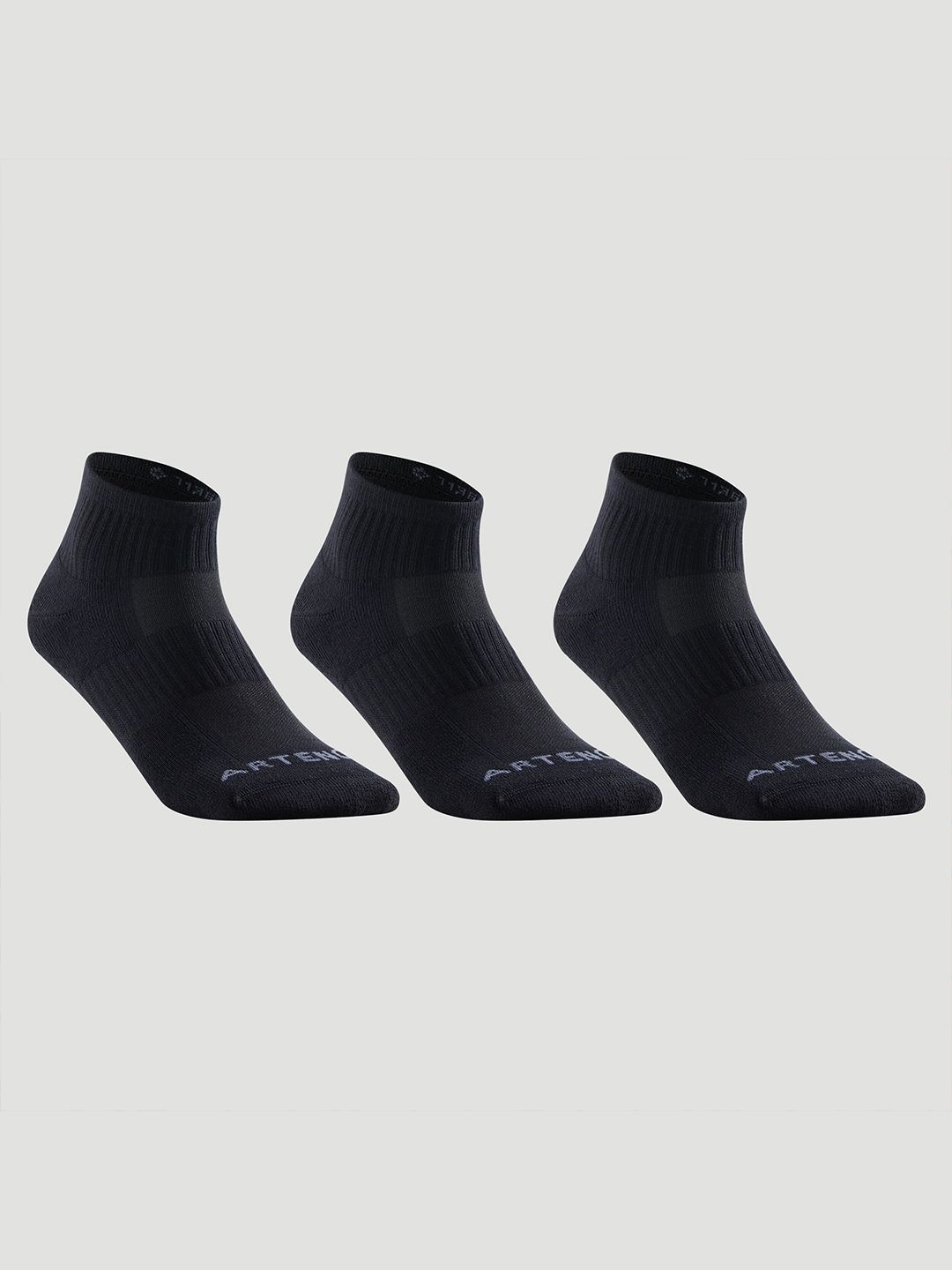 Artengo By Decathlon Men Pack Of 3 Pure Cotton Ankle-Length Socks-picture-10