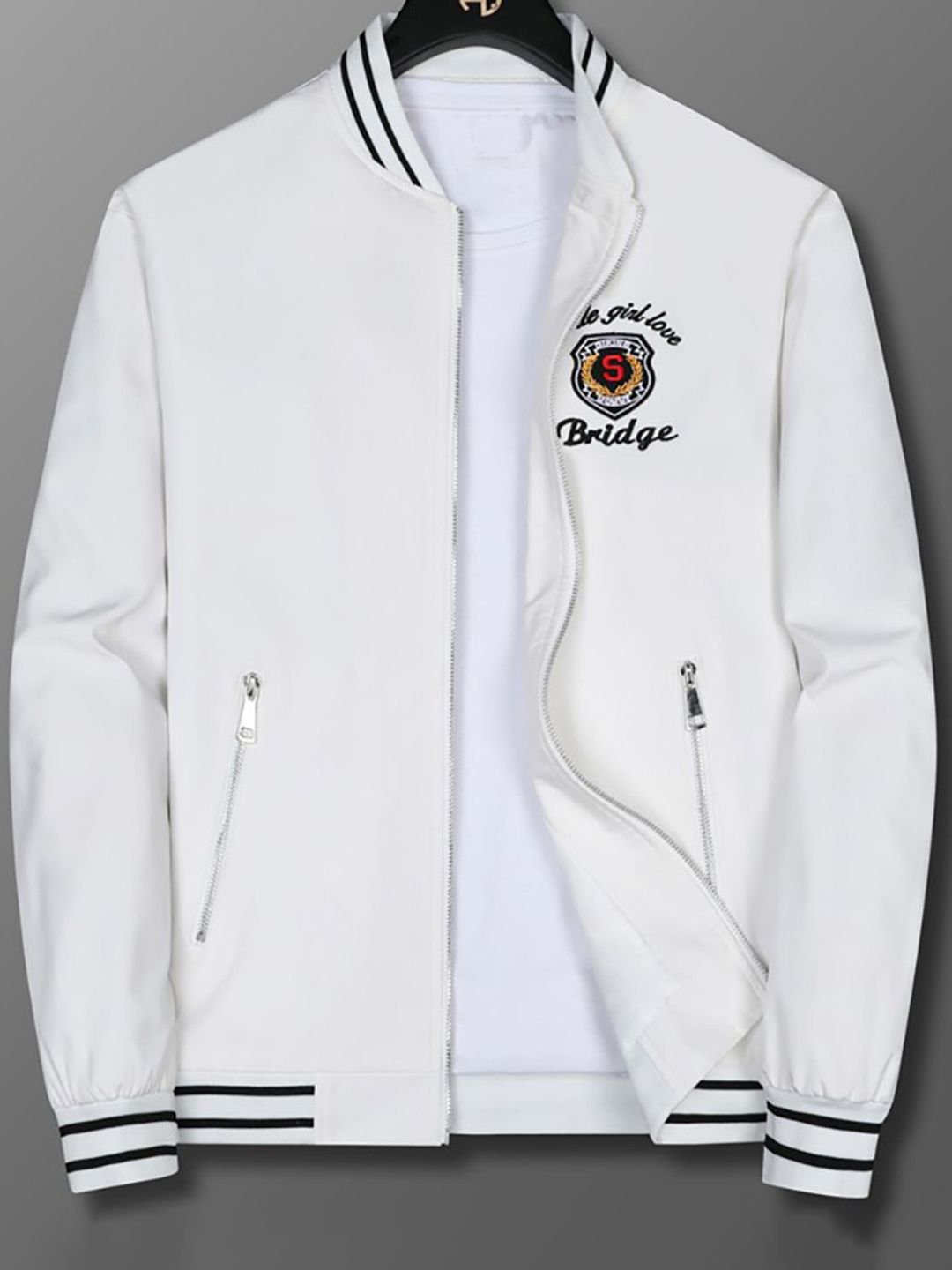 StyleCast x Revolte Men Stand Collar Graphic Embroidered Casual Bomber Jacket-image-14