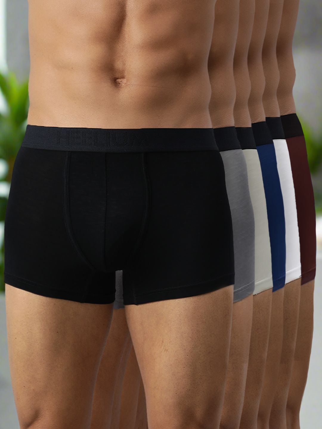 Heelium Pack of 6 Bamboo Super Soft & Odour Free Comfort Fit Trunk P3-TRUNK-BLKWHTLG-S-picture-50