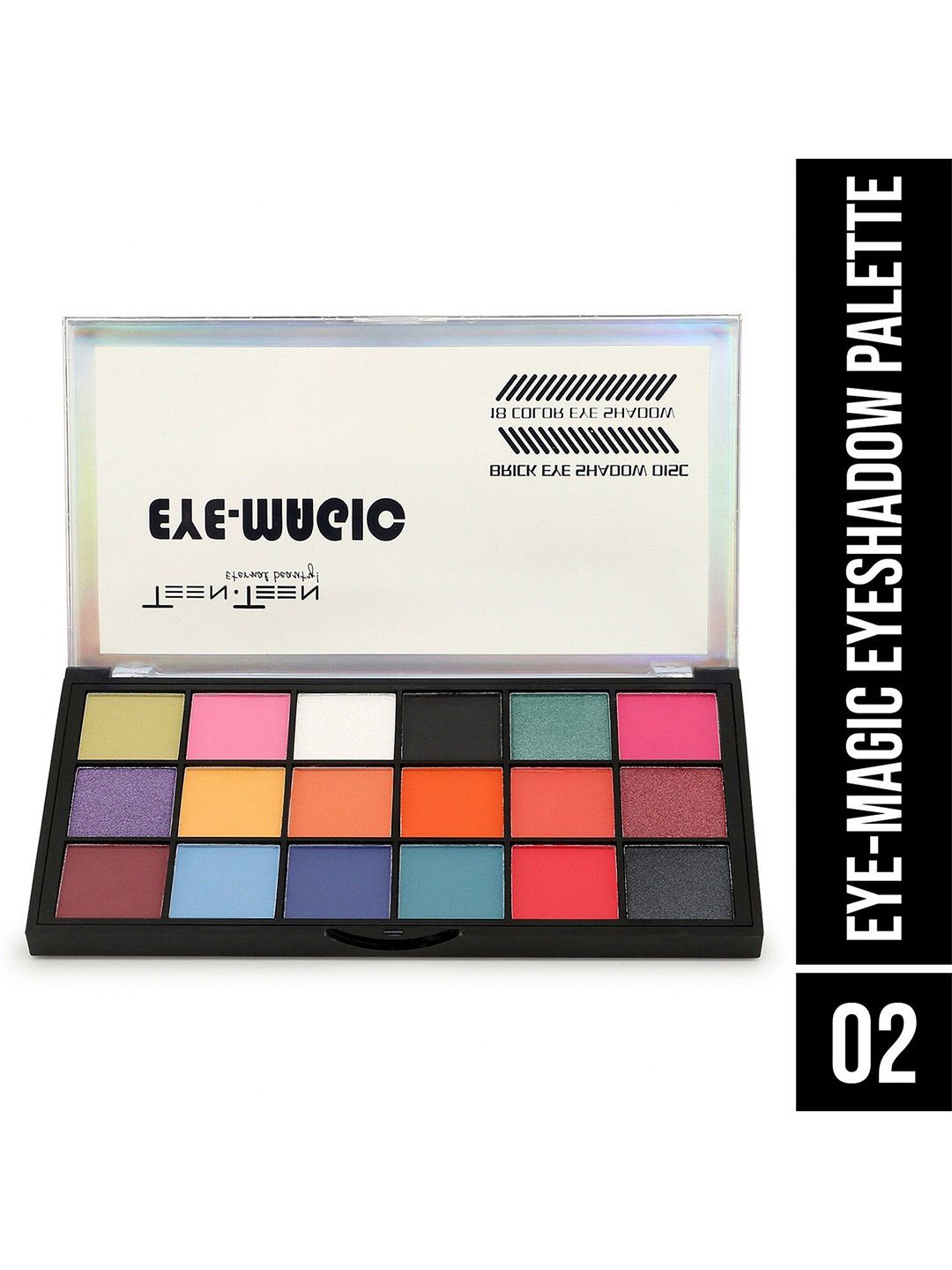 TEEN TEEN COSMETICS Eyemagic 18 Color Premium Brick Eyeshadow Disk Pelette- 30g- 02