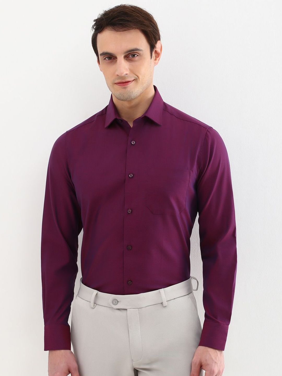 Allen Solly Sport Men Solid Cotton Formal Shirt-picture-12