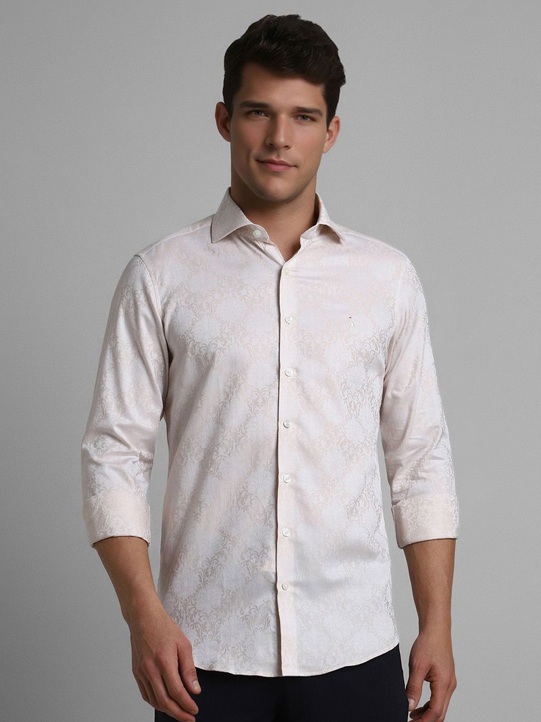 SIMON CARTER LONDON Men Spread Collar Abstract Printed Cotton Slim Fit Casual Shirt-picture-17