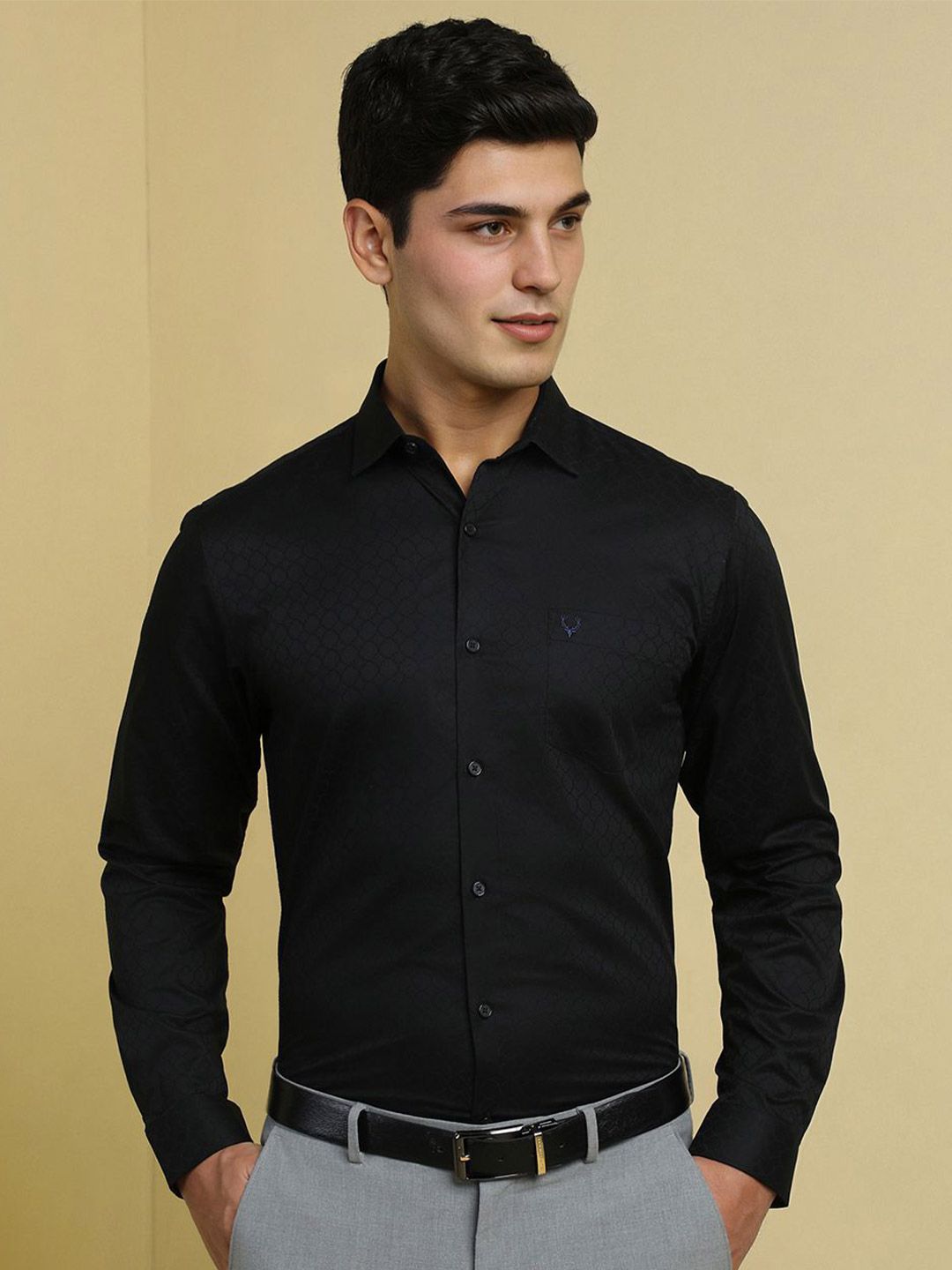 Allen Solly Men Spread Collar Geometric Printed Cotton Slim Fit Formal Shirt-image-29