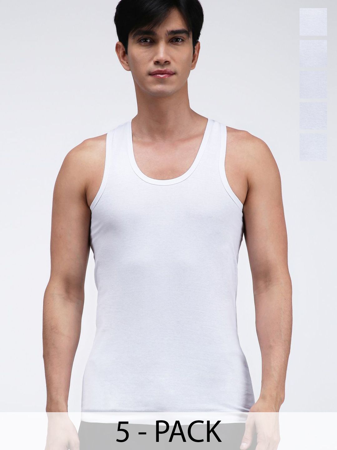 AMUL COMFY Pack Of 5 Cotton Undershirt Vests AC-PLVESTWHTRN-WHT-S-5PC-picture-10