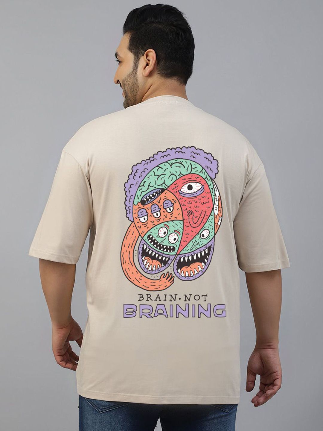 VEIRDO Men Plus Size Graphic Printed Round Neck Pure Cotton T-shirt-picture-37