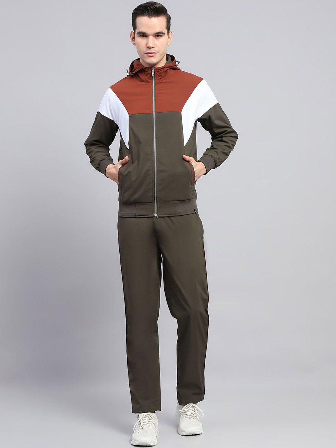 Monte Carlo Men Colourblocked Mid-Rise Hooded Neck Full Sleeve Tracksuit-picture-50