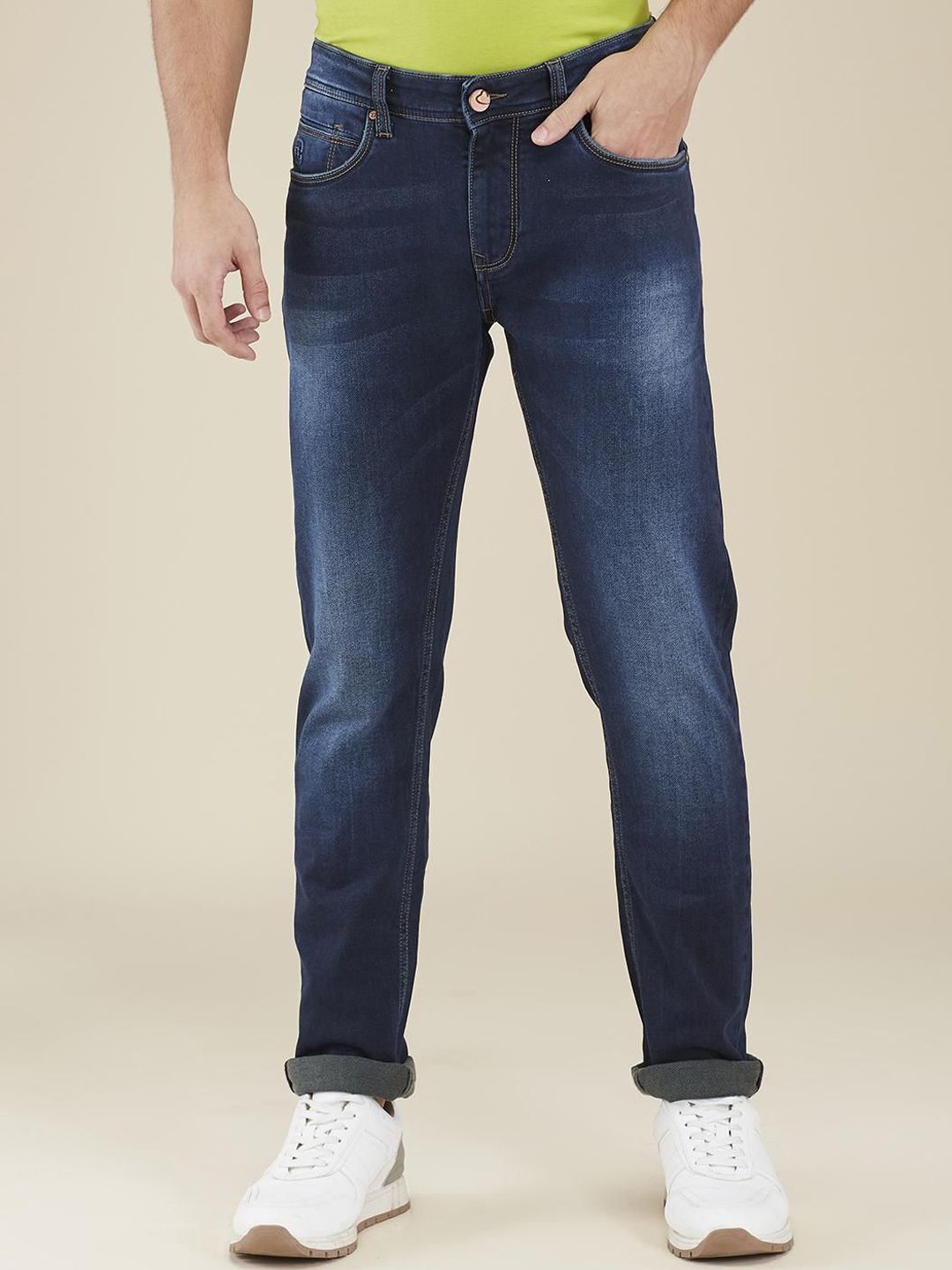 Being Human Men Classic Slim Fit Light Fade Stretchable Jeans-picture-40