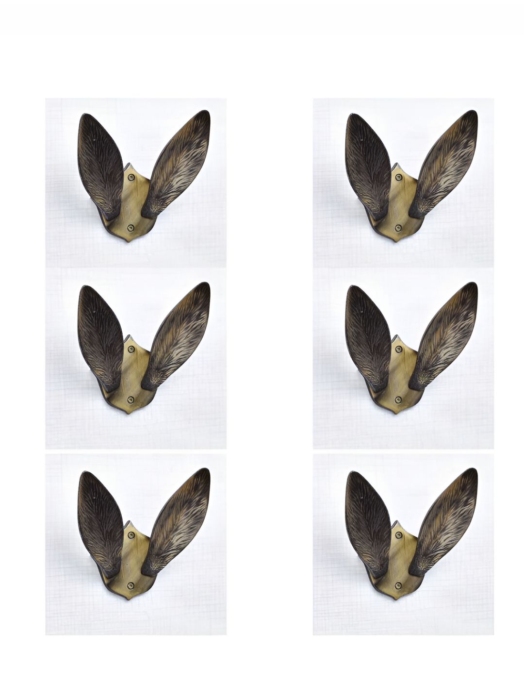 IndianShelf Bronze 6 Pieces Aluminium Rabbit Ear Key Holder Wall Hooks-picture-21
