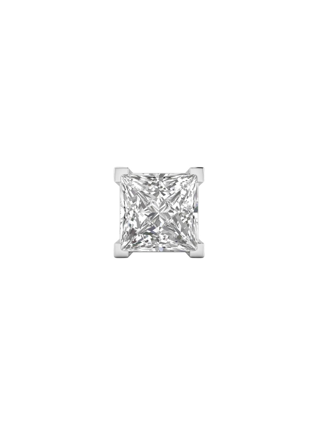 ORIONZ Men 925 Sterling Silver Cubic Zirconia Princess Solitaire Square Shaped Studs-picture-22