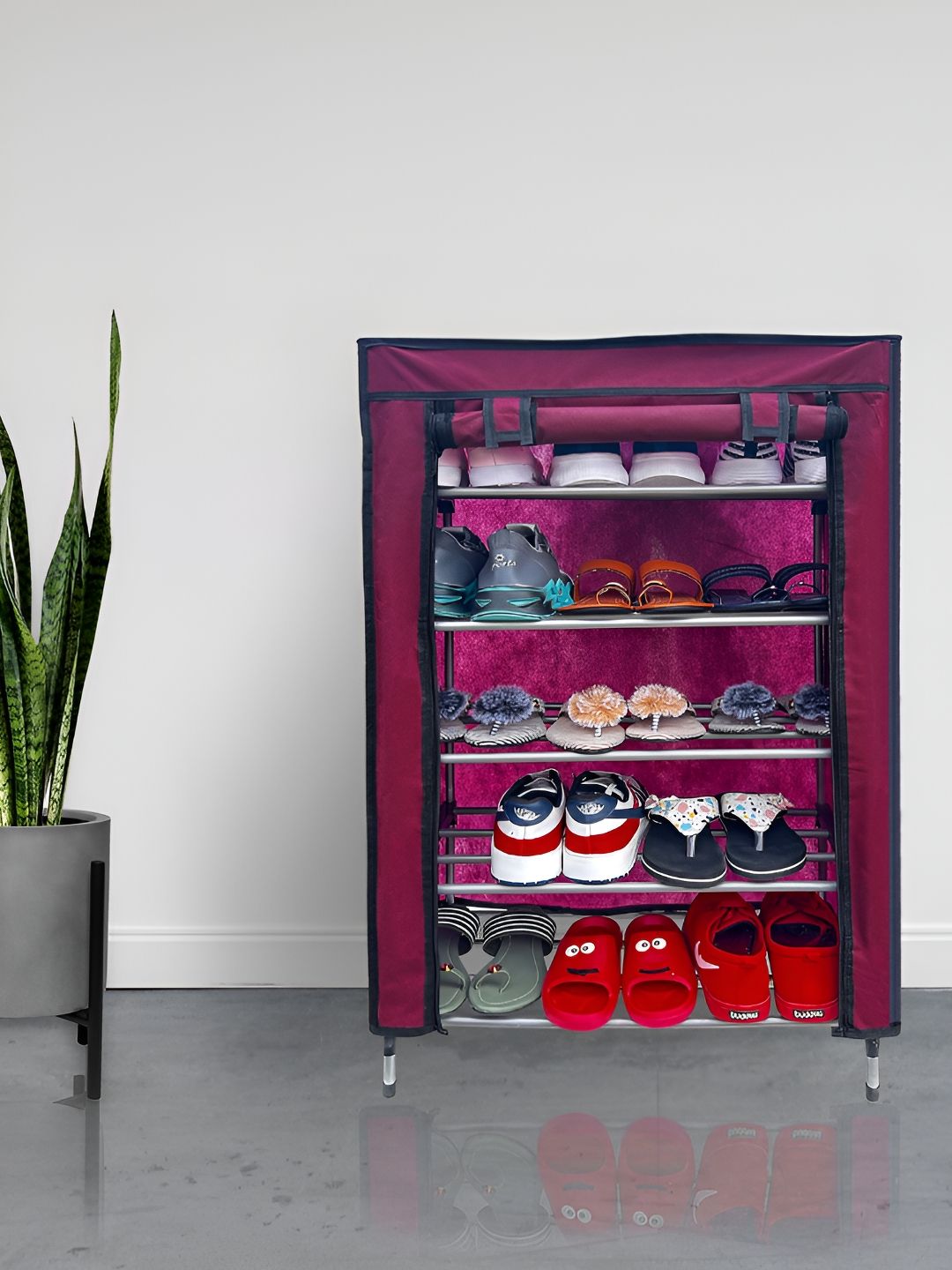Rmerchants Maroon 5-Layers Shoe Rack-picture-2