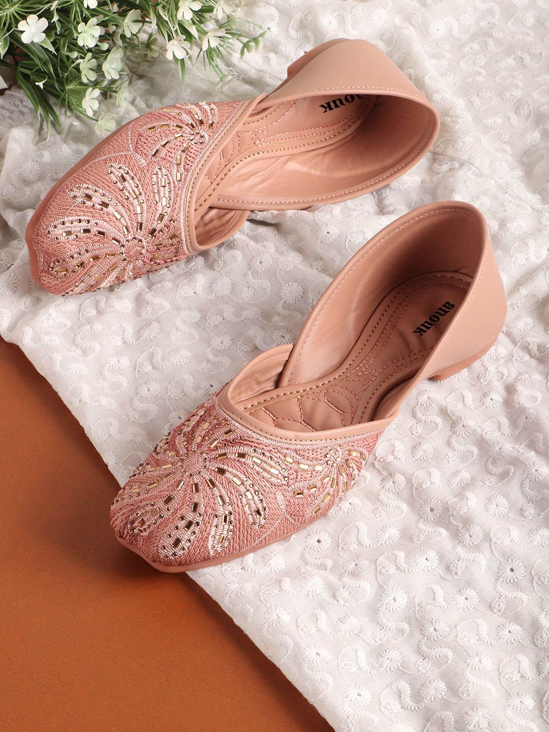 Anouk Women Embellished Mojaris Flats-picture-32