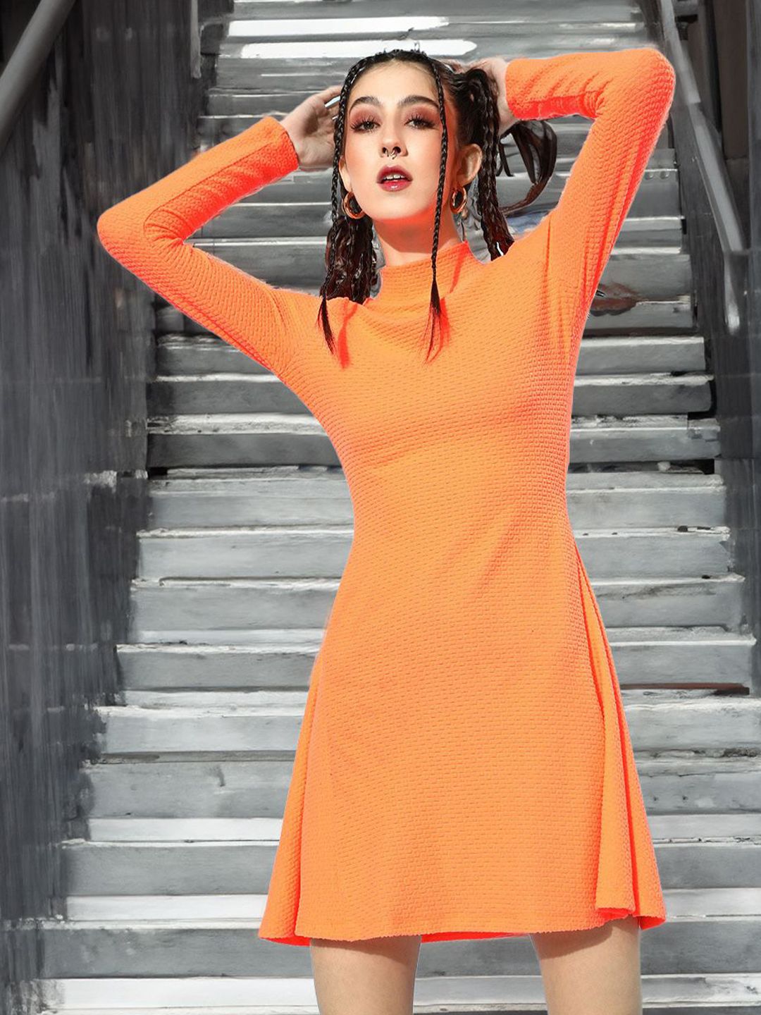 STYLECAST X KASSUALLY Women Self Design Pure Cotton Fit & Flare Dress-picture-20