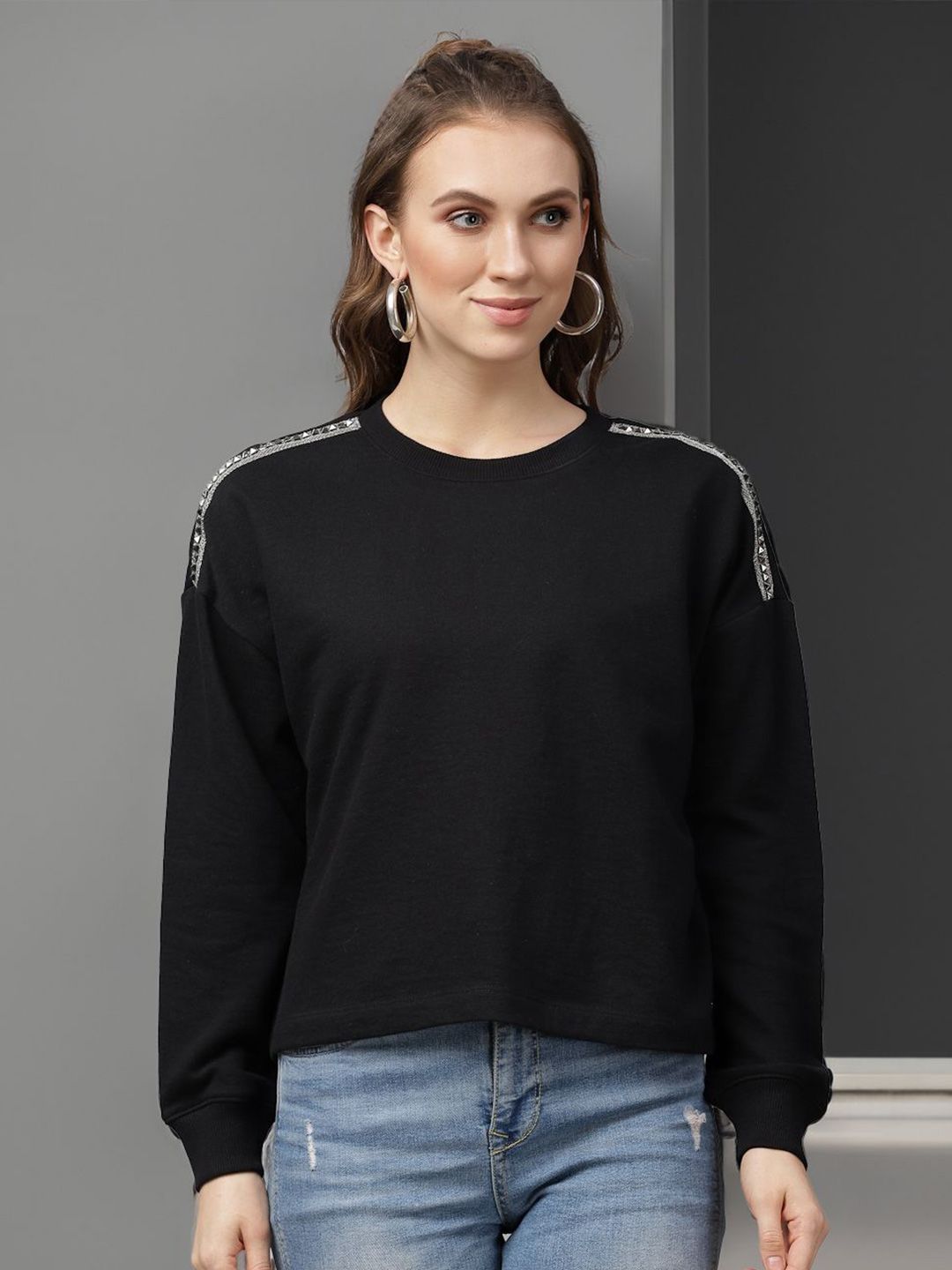 STYLECAST X KASSUALLY Women Round Neck Pure Cotton Sweatshirt-picture-39