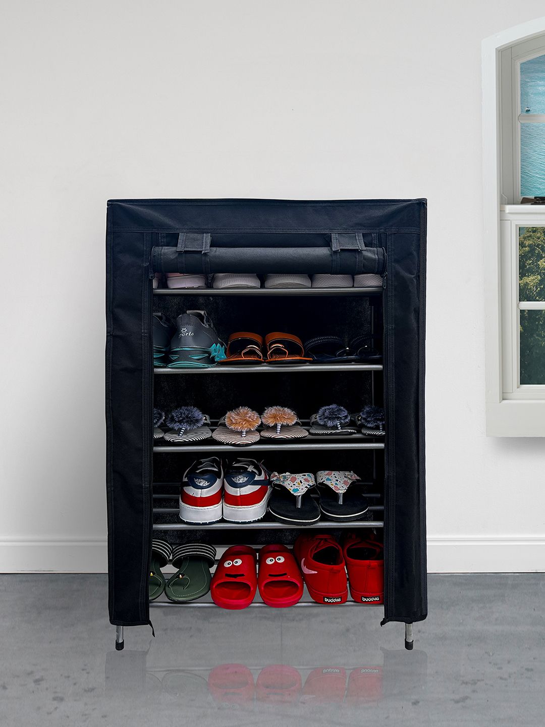 Urban Choice Blue Textured 5-Tier Shoe Racks-image-3