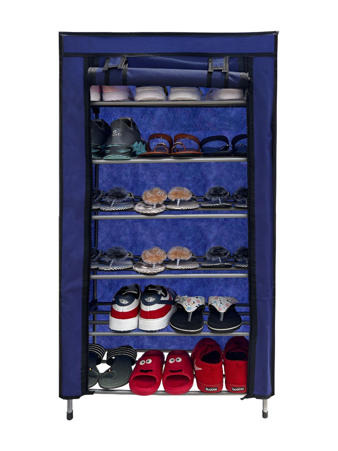 Urban Choice Blue Metal 6-Tier Rectangle Shoe Rack-picture-57