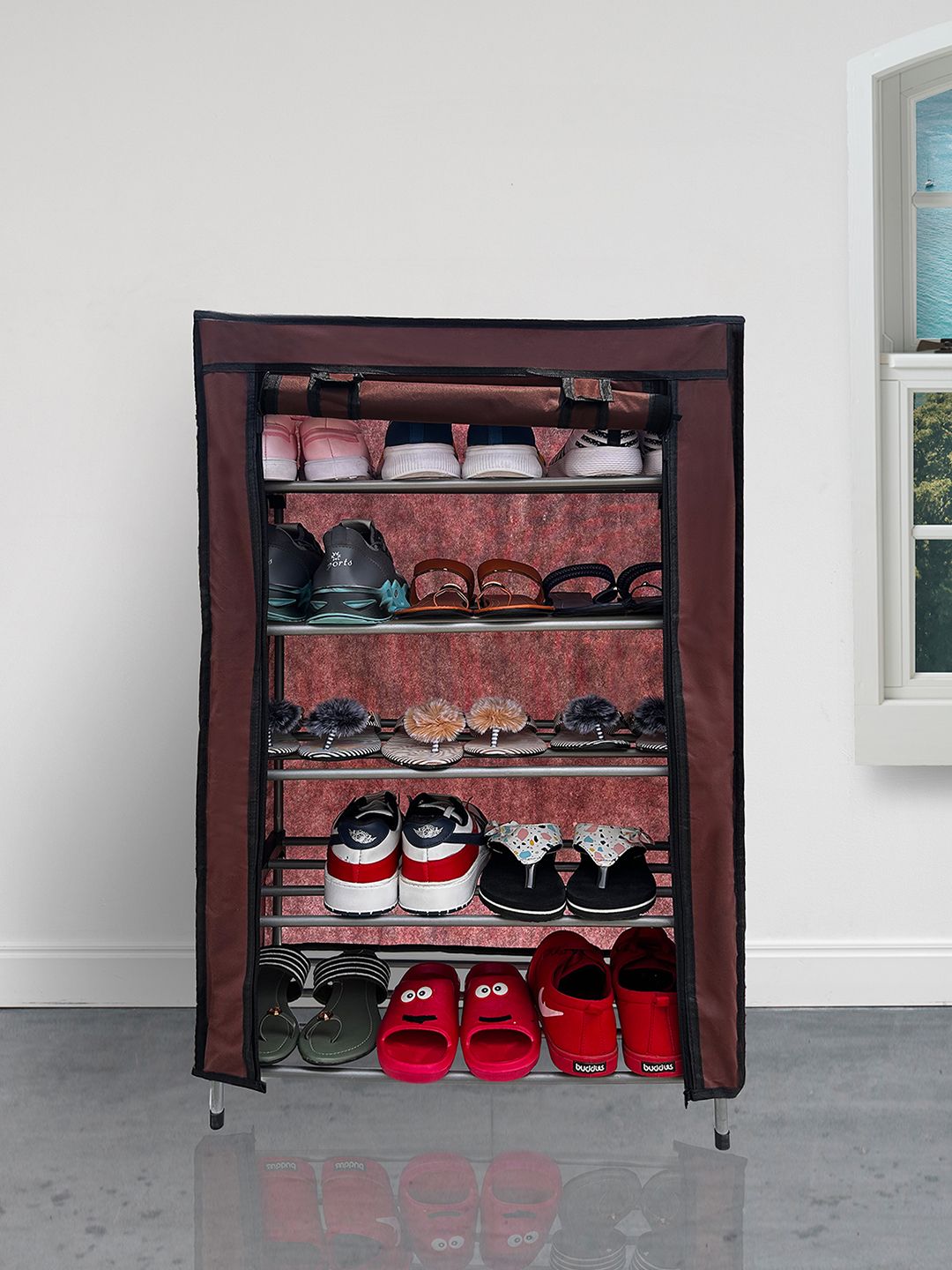Urban Choice Blue Textured 5-Tier Shoe Racks-picture-27