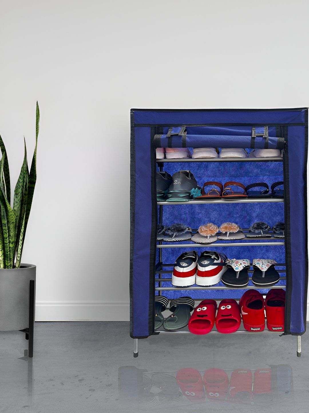 Urban Choice Blue Metal 5-Tier Rectangle Shoe Rack-image-23