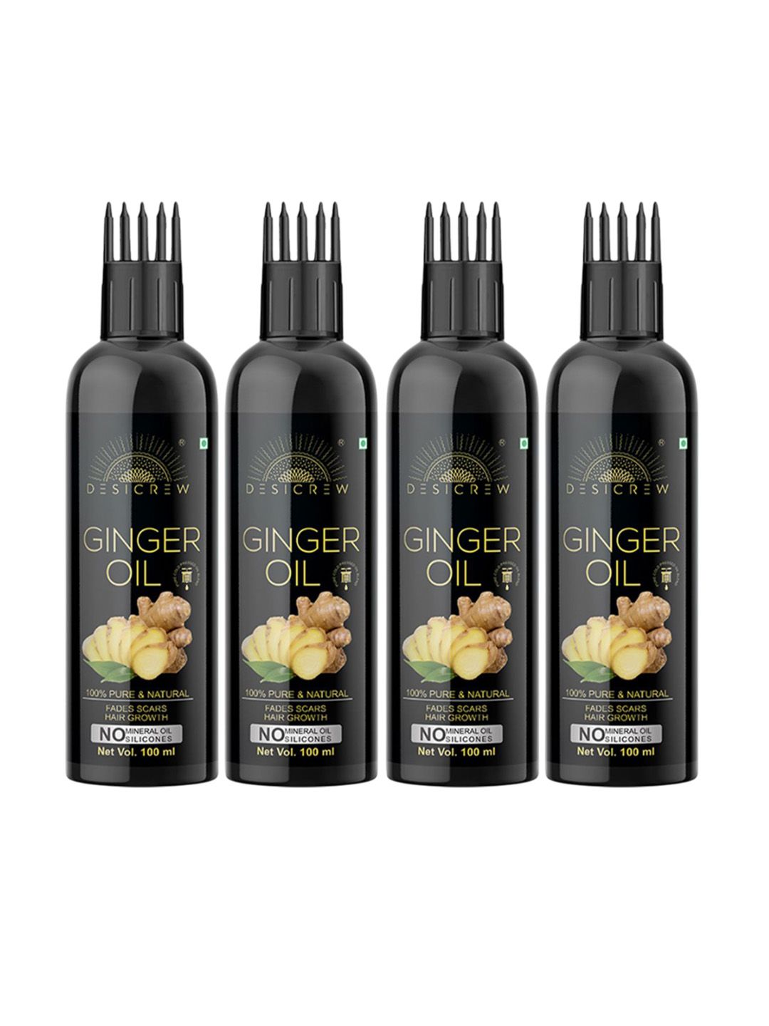 Desi Crew Set Of 4 100% Pure & Natural Ginger Oil- 100 ml Each-image-15