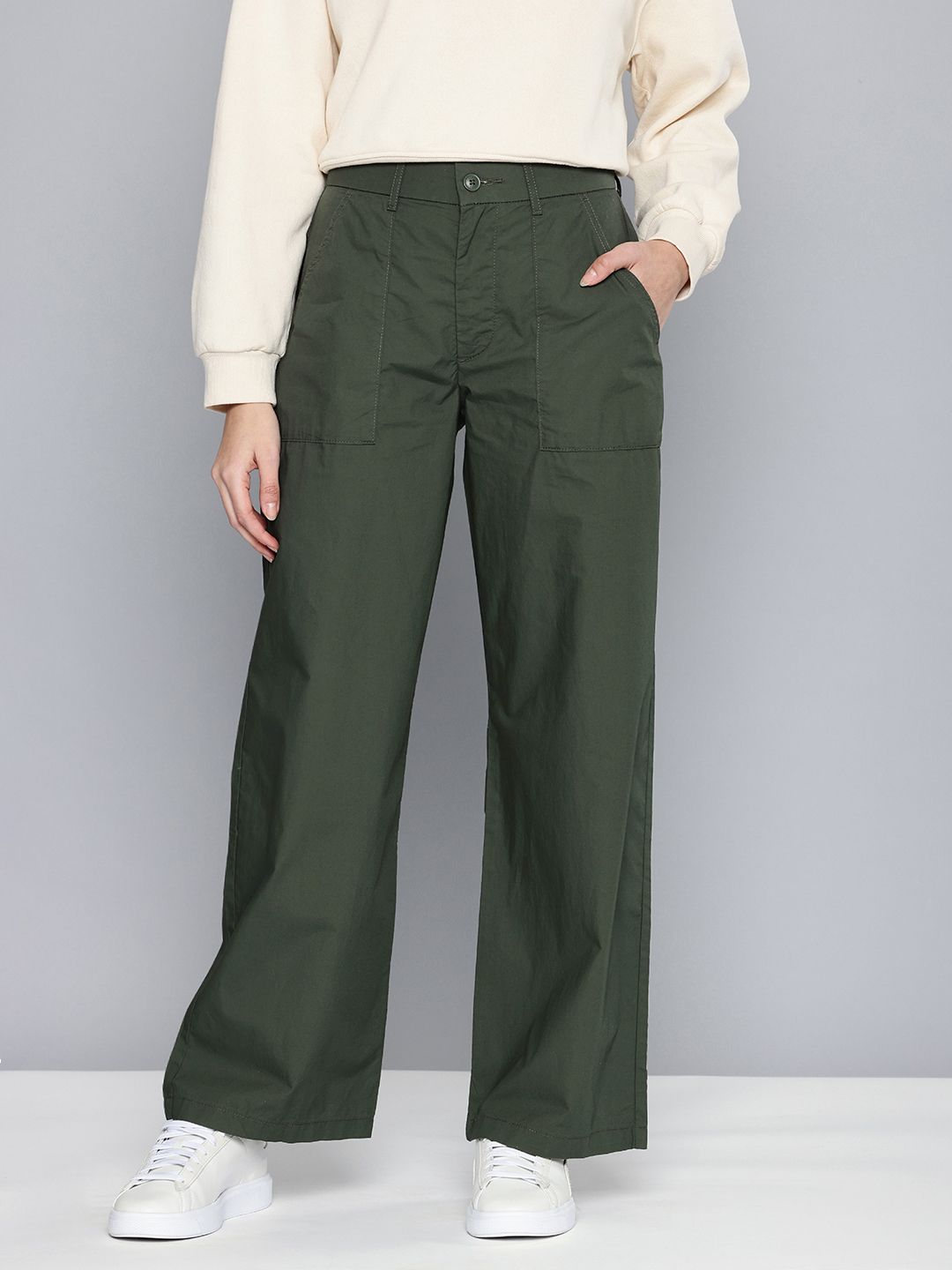 Levis Women Pure Cotton Straight Fit Trousers-image-10
