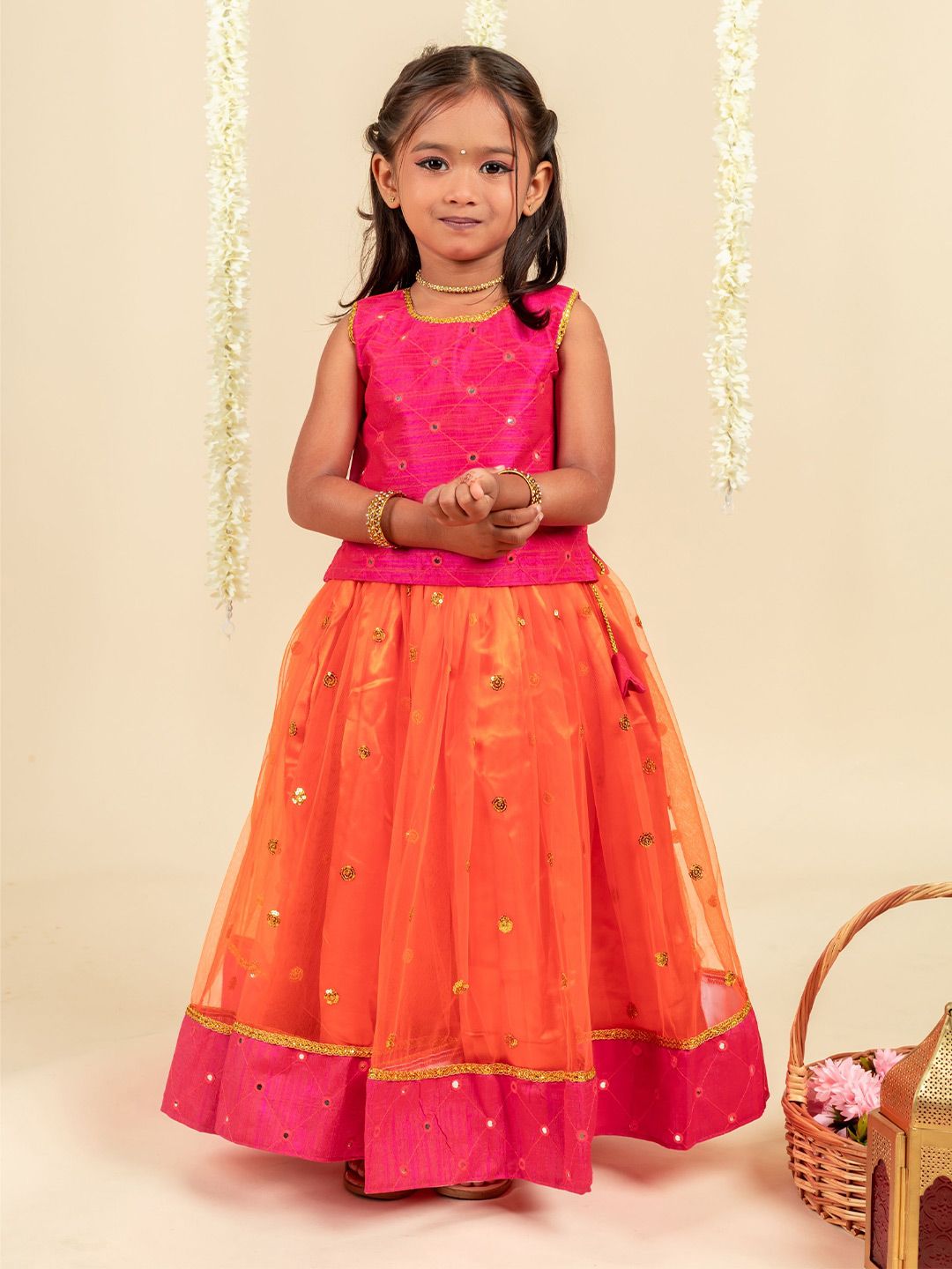 STANWELLS KIDS Girls Embroidered Ready to Wear Lehenga &-picture-50