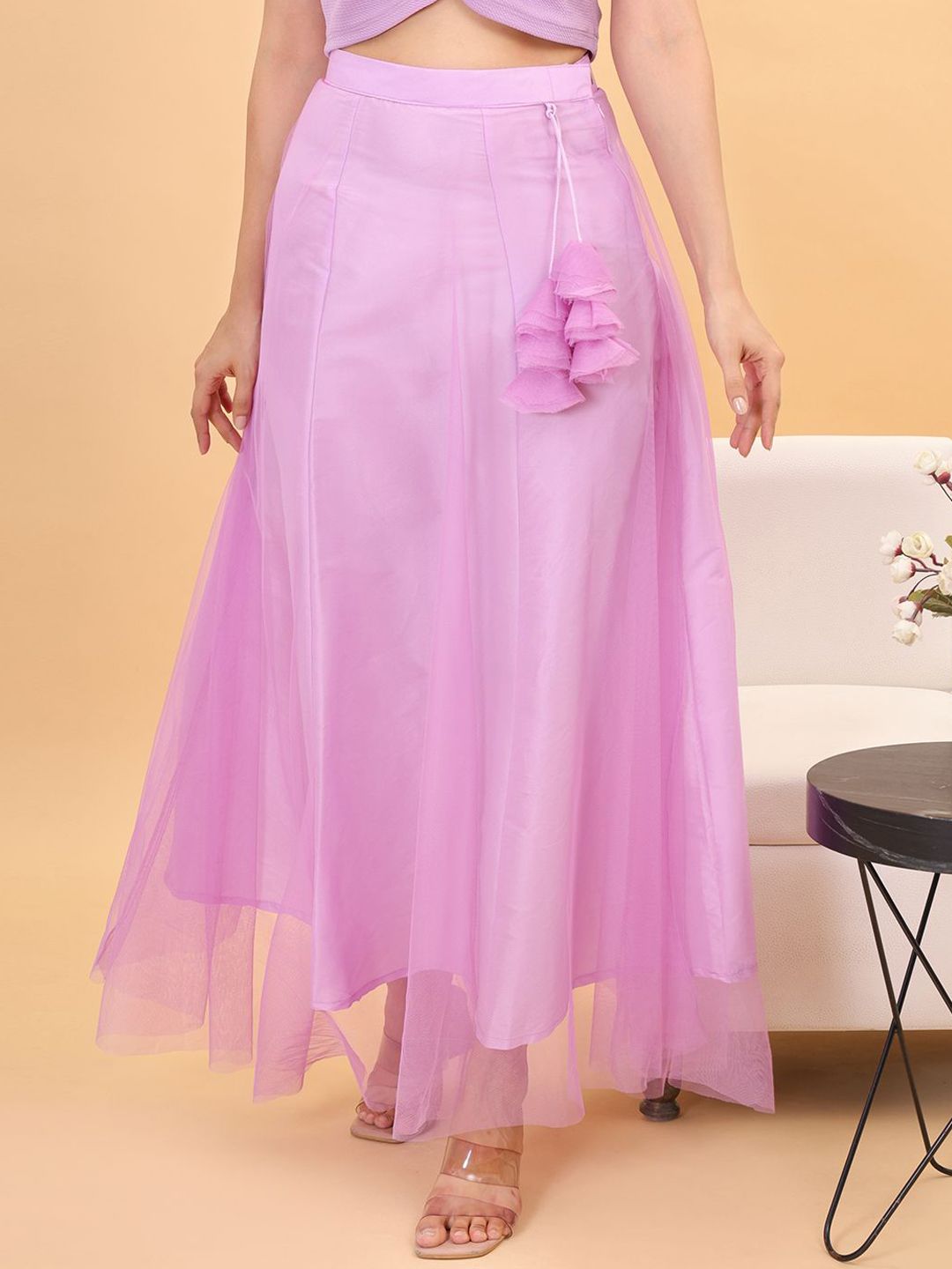 Frolic Rolic Net Flared Maxi Skirt-picture-35