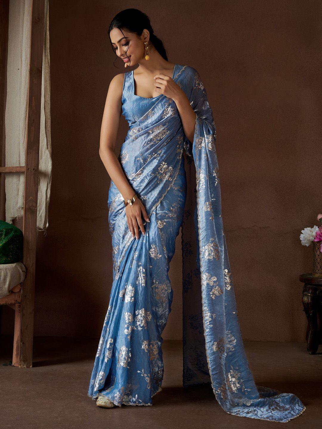 Saree mall Beads and Stones Pure Silk Heavy Work Sarees-picture-23