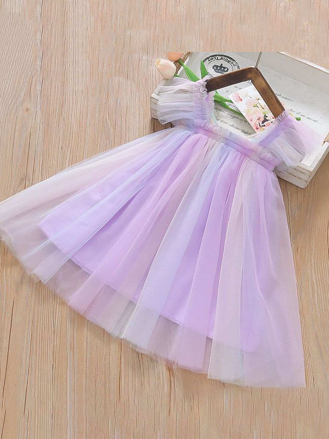 YK Girls A - LineDress with Trendy Designs-picture-17