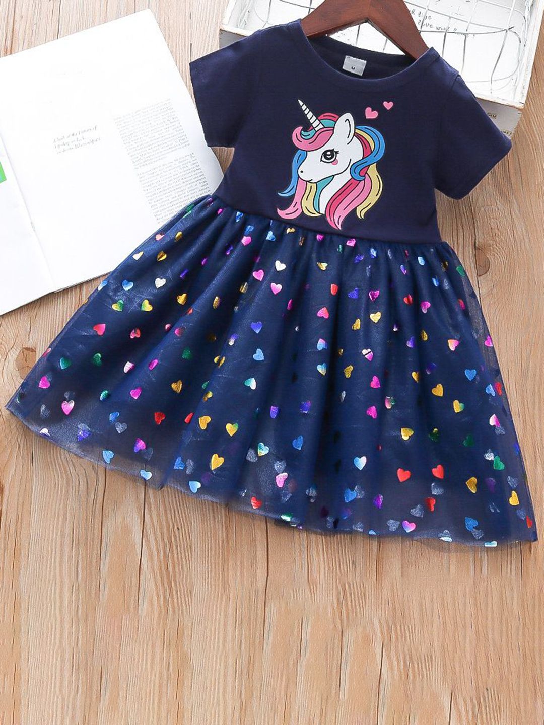 YK Girls Graphic Printed Fit & Flare Dress-picture-48