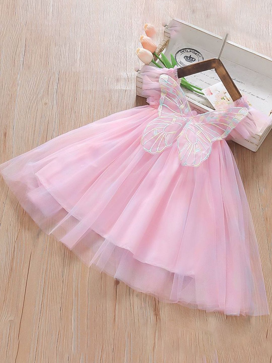YK Girls Cotton Applique Fit & Flare Dress-picture-40