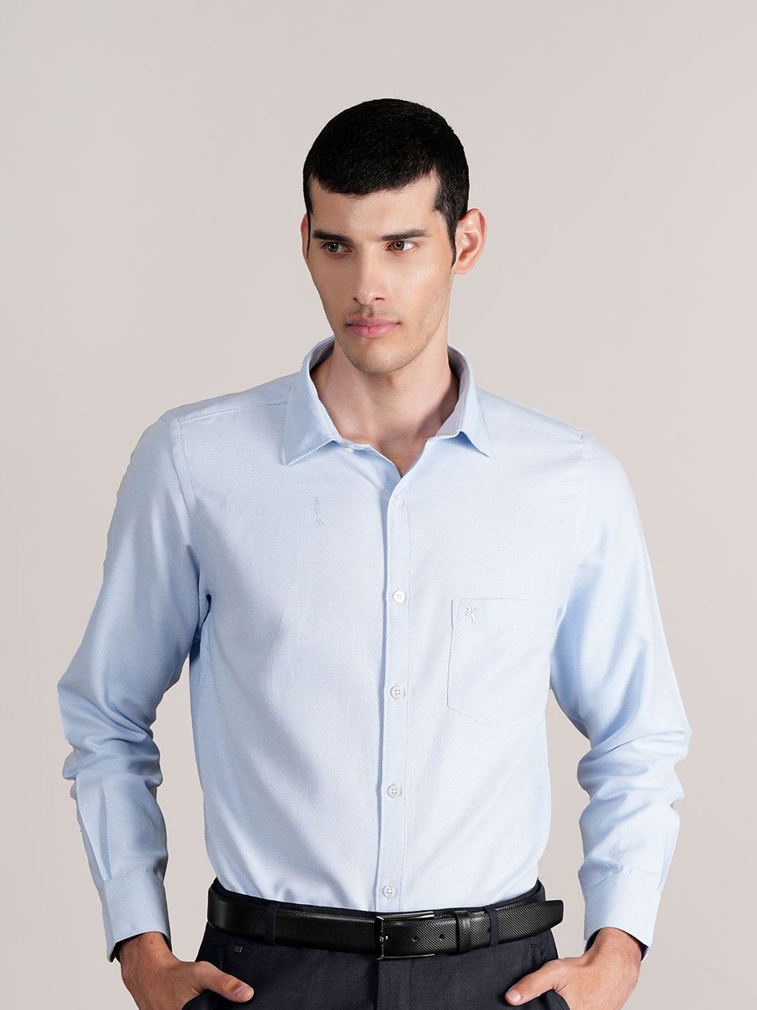 Cantabil Men Spread Collar Solid Cotton Formal Shirt-picture-18