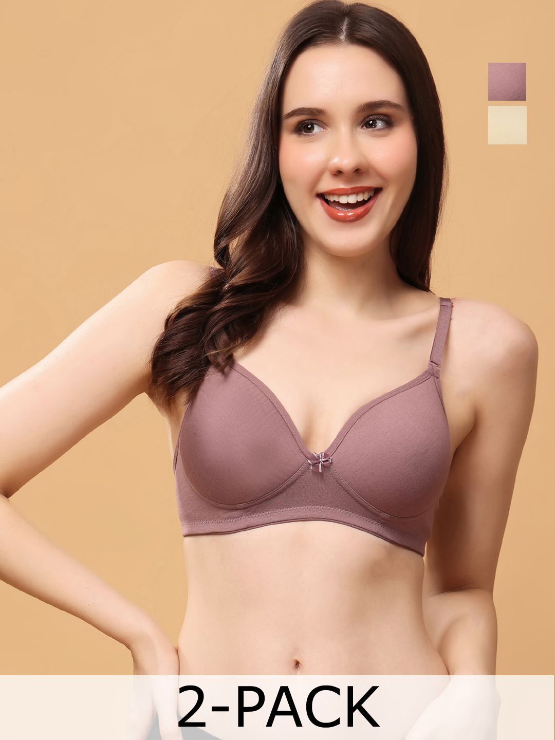 Floret Women Pack Of 2 Medium Coverage Lightly Padded Push-Up Bra