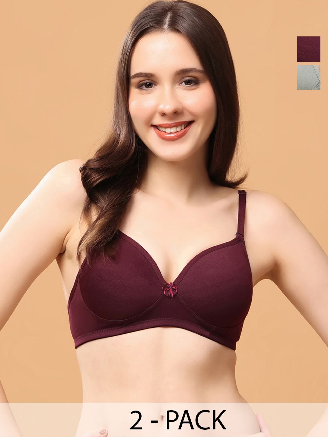 Floret Women Pack of 2 Medium Coverage Lightly Padded Bras