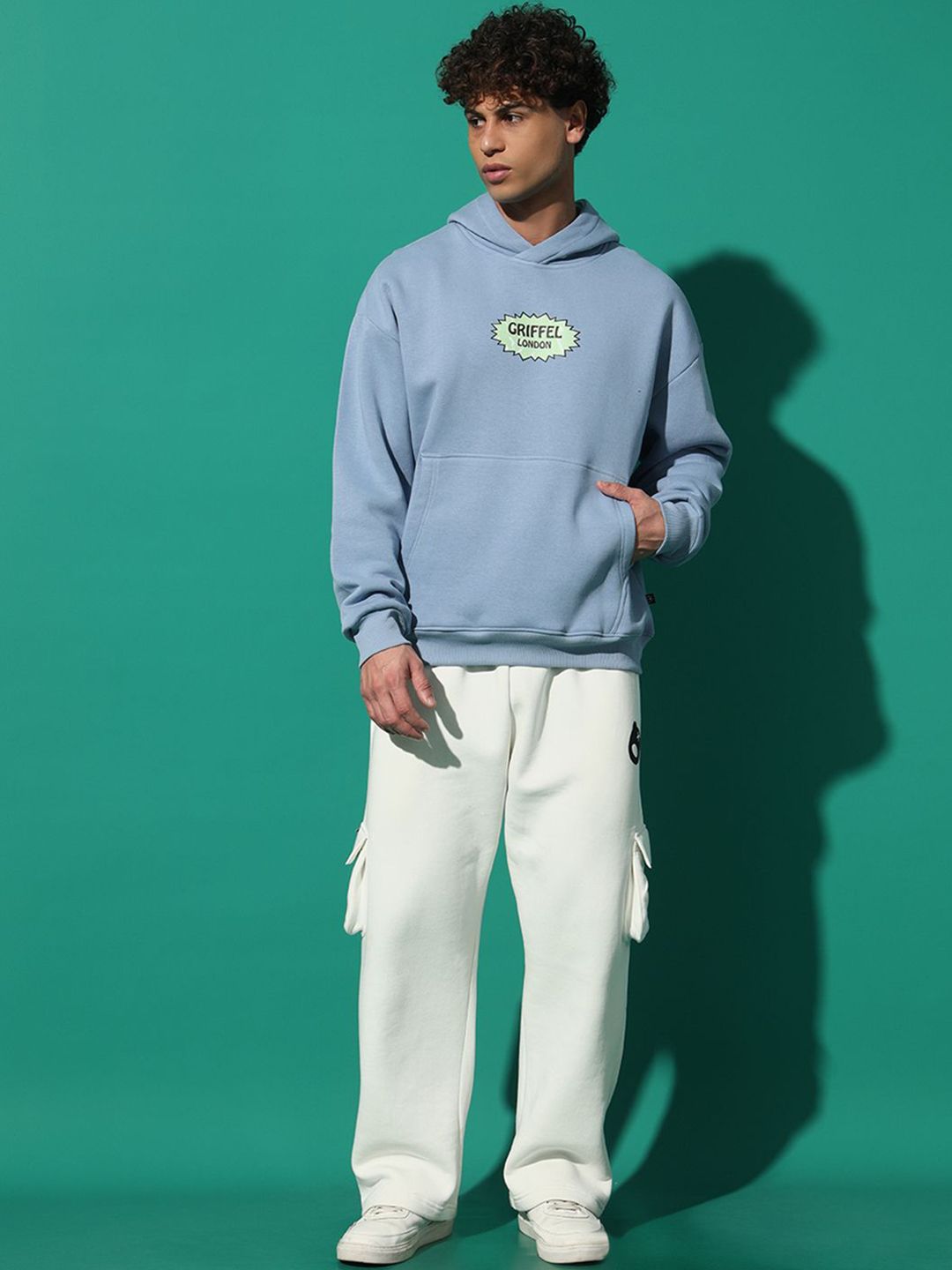 GRIFFEL Men Graphic Printed Hooded Sweatshirt with Track Pants-picture-39