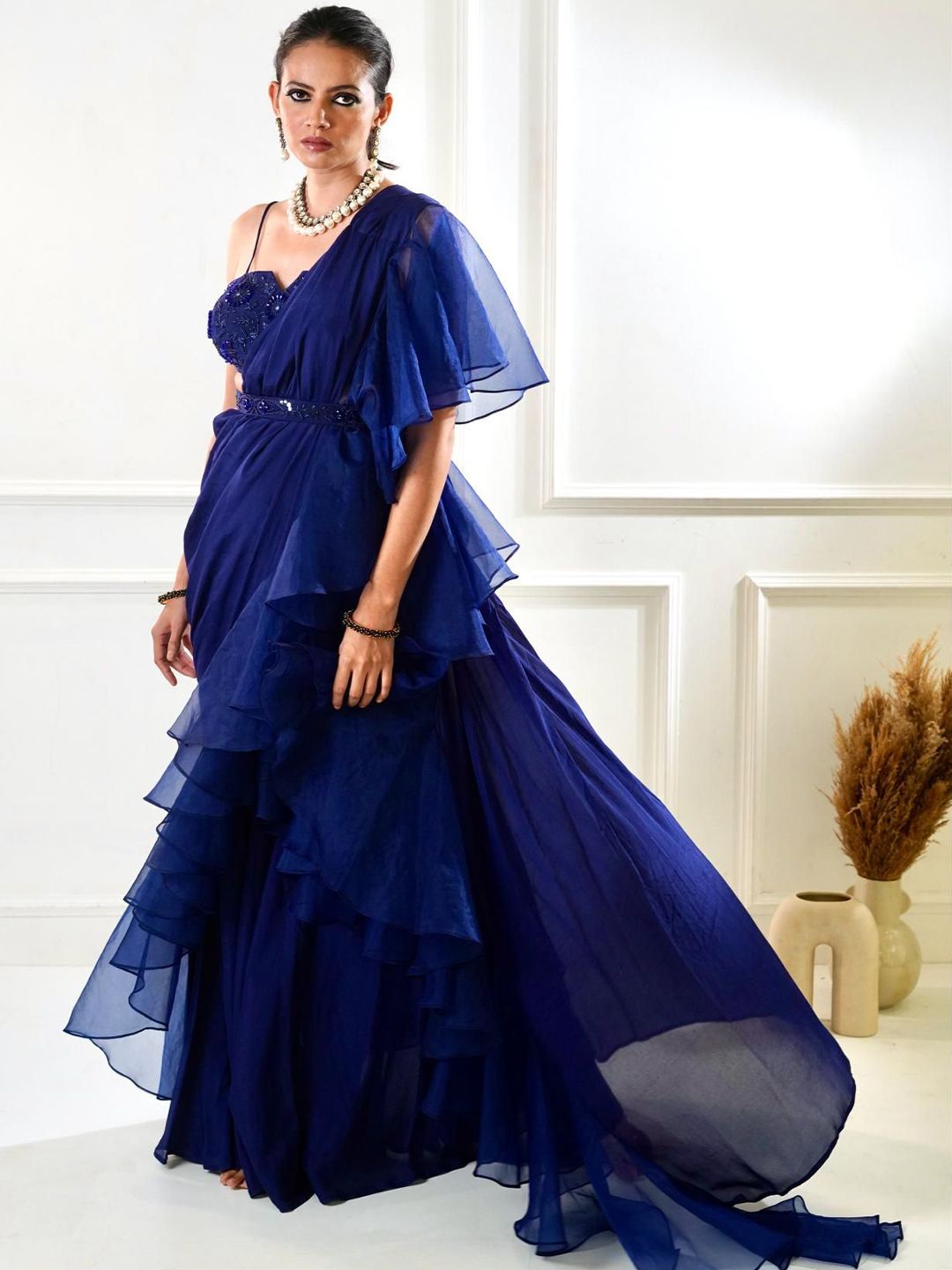 Rashika Sharma Beads and Stones Pure Chiffon Saree-picture-22