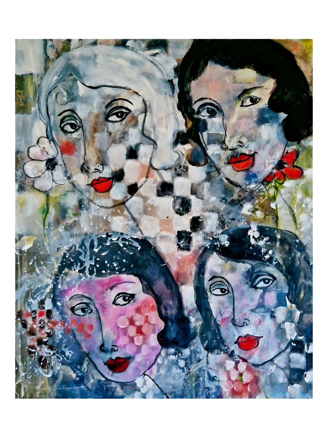 Inephos Pink & Blue Shades Of Me Canvas Wall Painting-picture-42