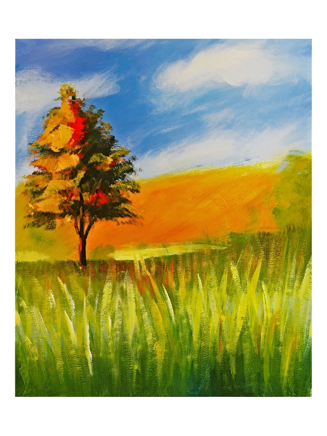 Inephos Yellow & Green Serenity Canvas Wall Painting-picture-40