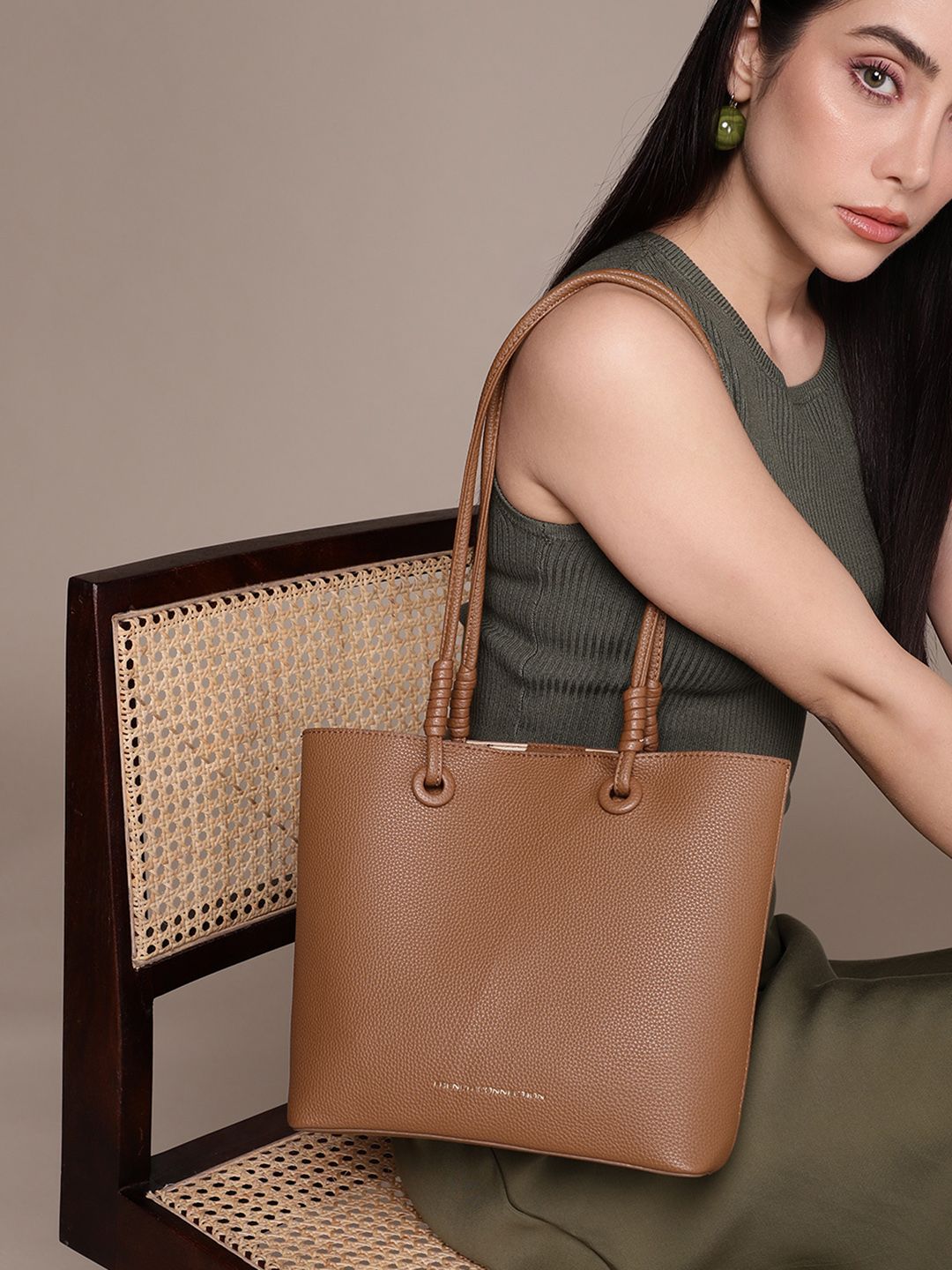 French Connection Textured Structured Shoulder Bag With Pouch-picture-41