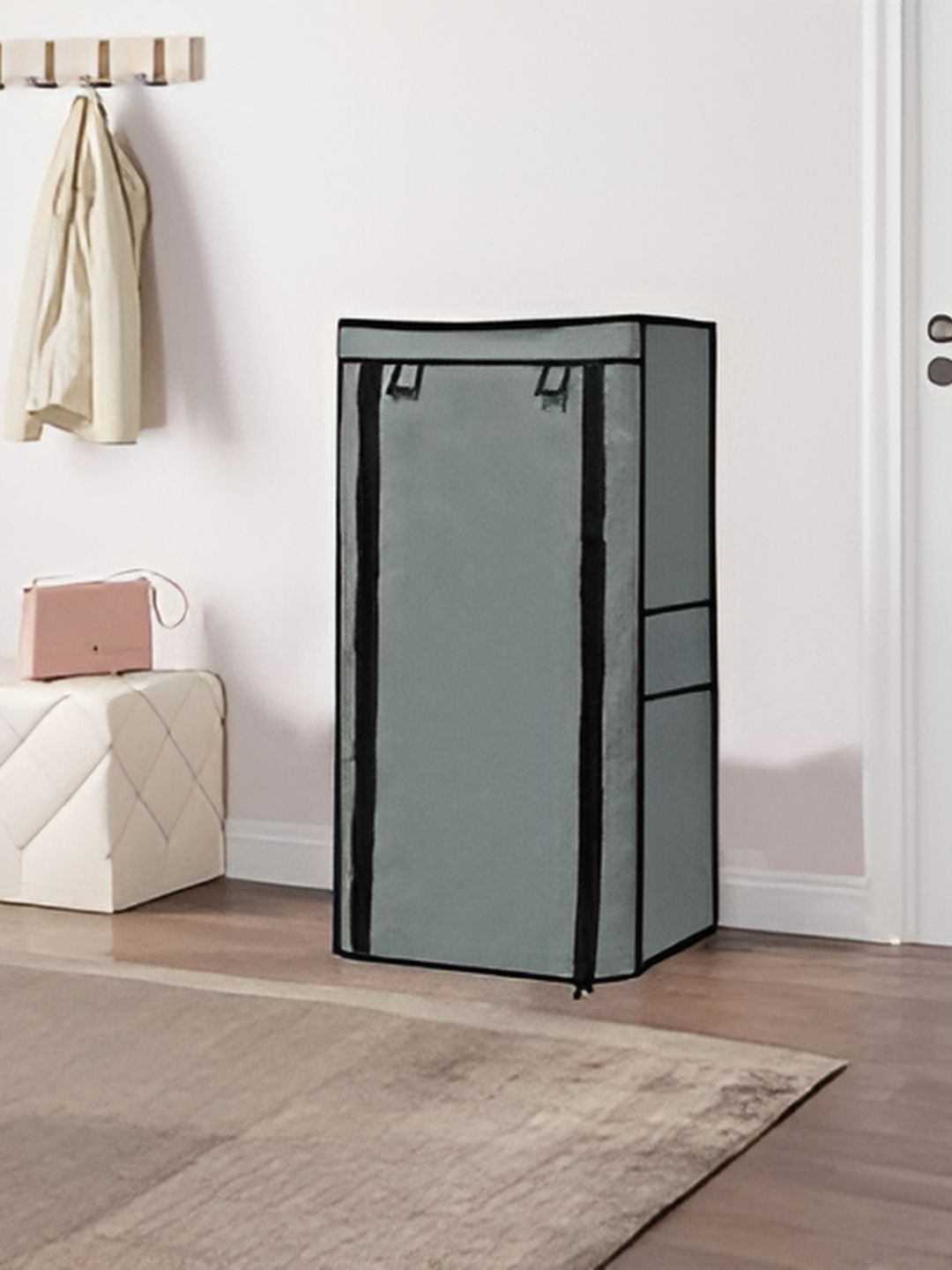 Urban Choice Grey and Black 6-Layers Collapsible Shoe Rack-picture-13