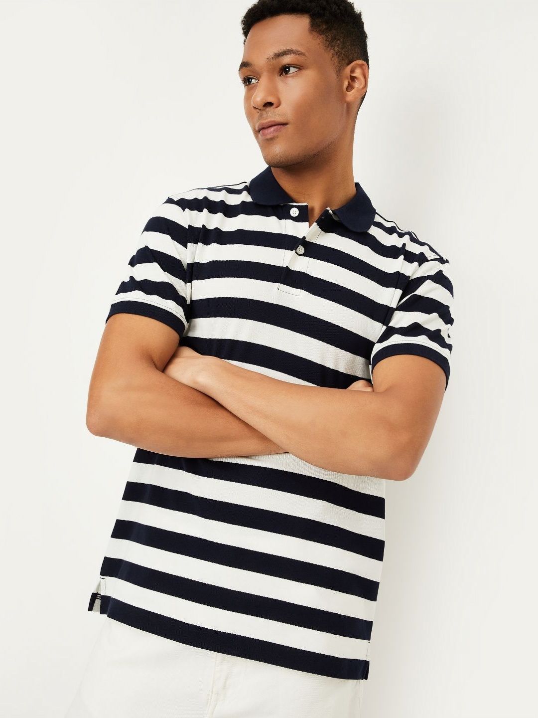 max Men Striped Polo Collar Cotton T-shirt-picture-42
