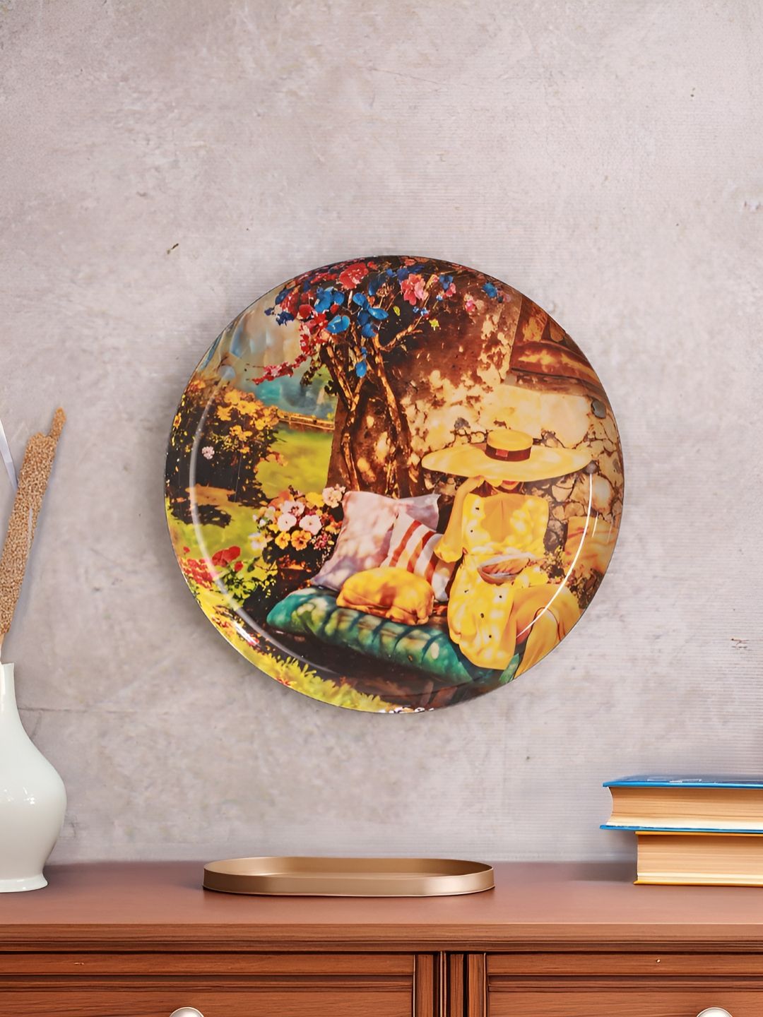 Homspurts Yellow & Brown Golden Sunshine Girl Wall Art-picture-38