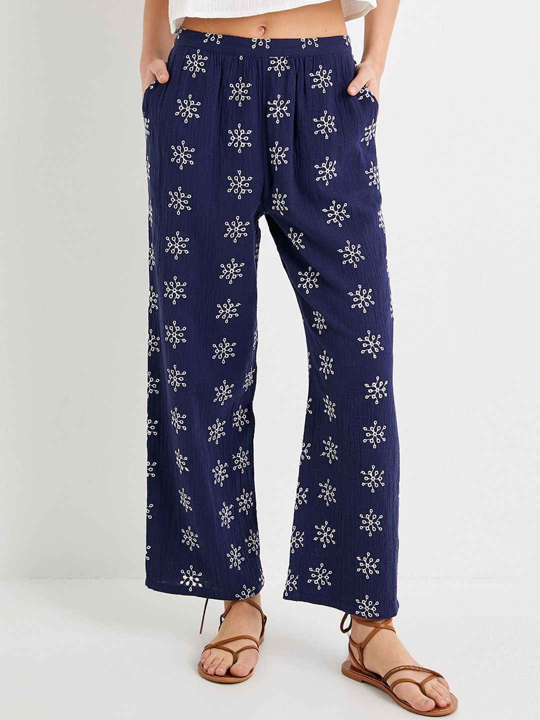 Koton Women Printed Slip On ParallelTrousers-picture-30