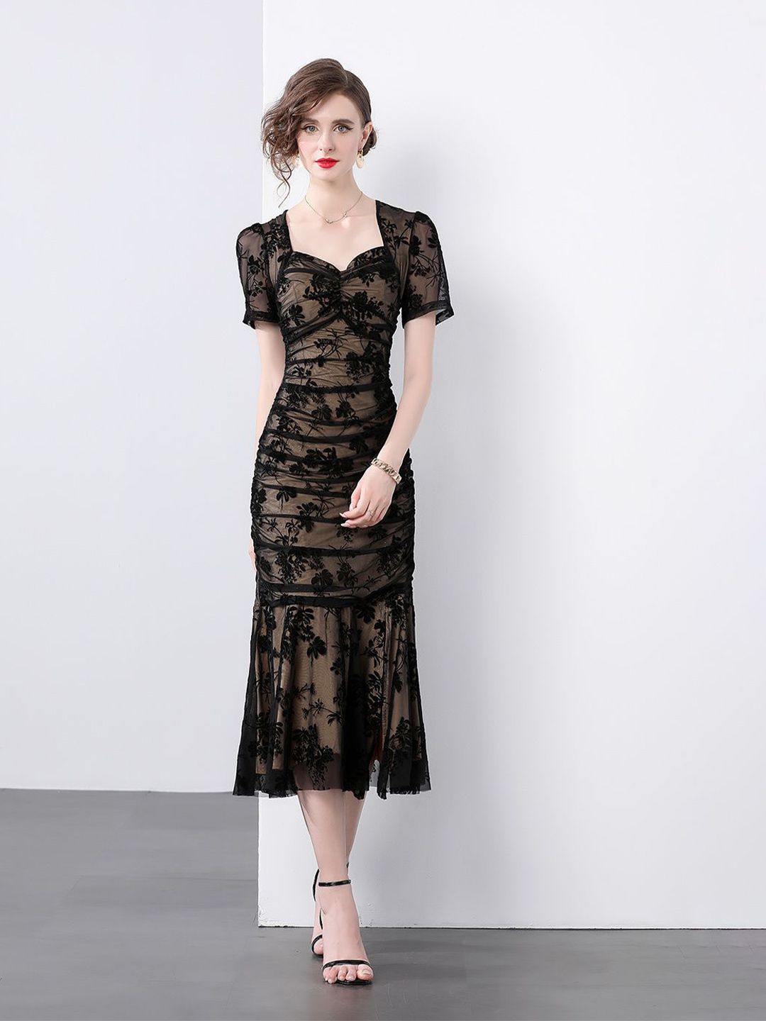 JC Collection Women Floral Print Sheath Midi Dress-picture-26