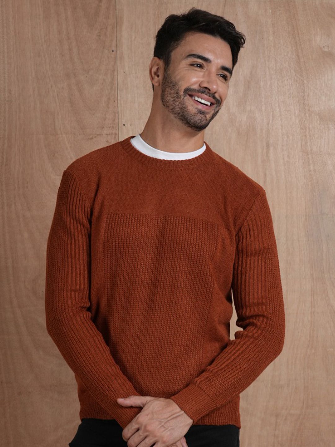 PRONK Men Ribbed Pullover-image-7